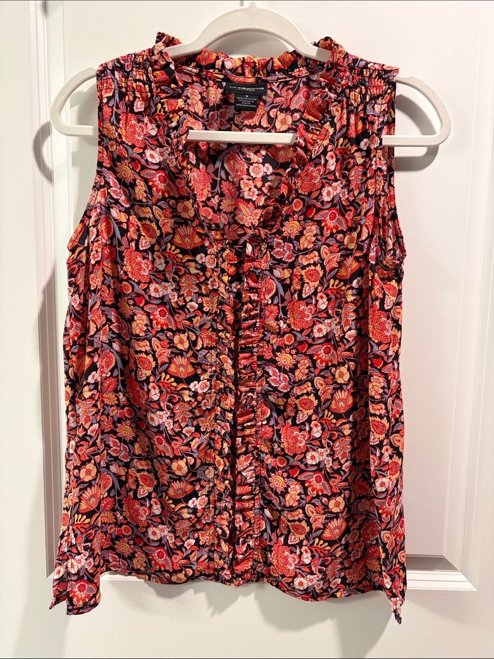 Floral Ruffle Sleeveless Top